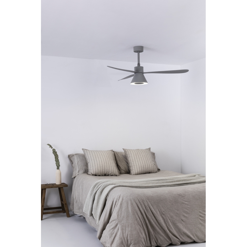 FARO 33762WT-24 - LED Stmívatelný stropní ventilátor AMELIA L CONE LED/20W/230V 2700/3500/5000K šedá pr. 132 cm Wi-Fi Tuya + dálkové ovládání