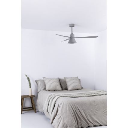 FARO 33762WT-24 - LED Stmívatelný stropní ventilátor AMELIA L CONE LED/20W/230V 2700/3500/5000K šedá pr. 132 cm Wi-Fi Tuya + dálkové ovládání