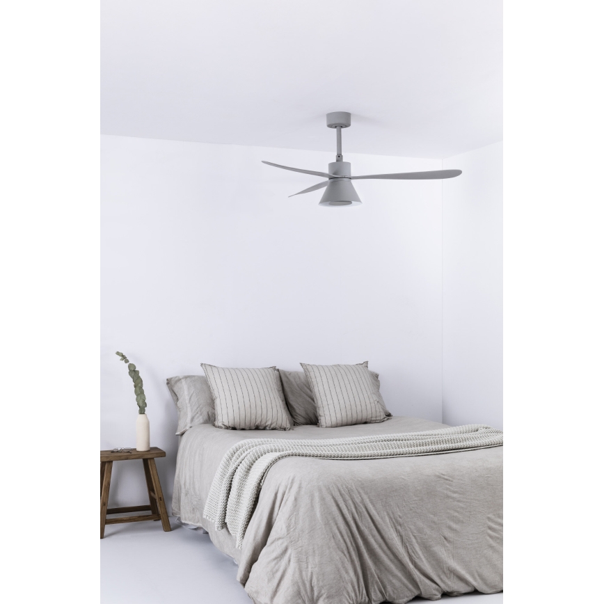 FARO 33762WT-24 - LED Stmívatelný stropní ventilátor AMELIA L CONE LED/20W/230V 2700/3500/5000K šedá pr. 132 cm Wi-Fi Tuya + dálkové ovládání