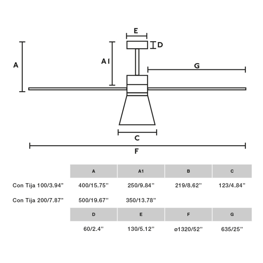 FARO 33762WT-24 - LED Stmívatelný stropní ventilátor AMELIA L CONE LED/20W/230V 2700/3500/5000K šedá pr. 132 cm Wi-Fi Tuya + dálkové ovládání
