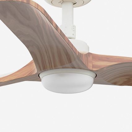 FARO 33805-1TW - LED Stmívatelný stropní ventilátor HEYWOOD S LED/10W/230V 2700/3000/4000K dřevo/bílá pr. 90 cm + dálkové ovládání