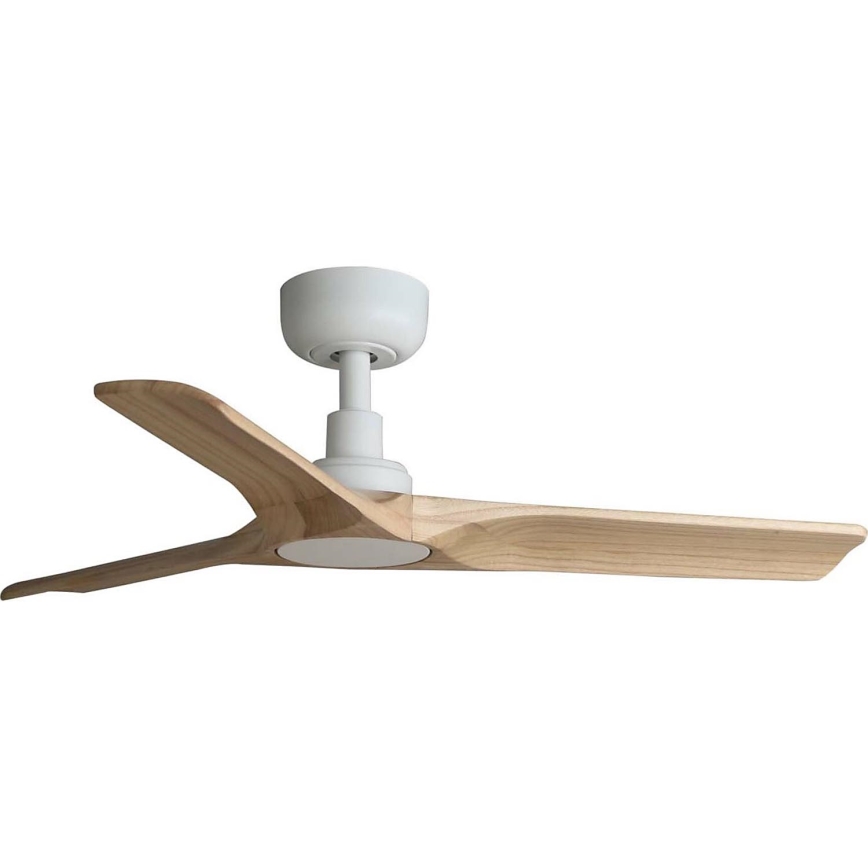 FARO 33805WT - Stropní ventilátor HEYWOOD S dřevo/bílá pr. 90 cm Wi-Fi Tuya + dálkové ovládání