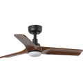 FARO 33806WT-1TW - LED Stmívatelný stropní ventilátor HEYWOOD S LED/10W/230V 2700/4000/6000K dřevo/černá pr. 90 cm Wi-Fi Tuya + dálkové ovládání