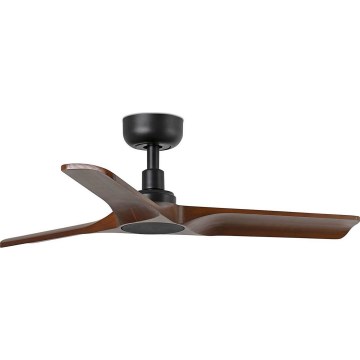 FARO 33806WT - Stropní ventilátor HEYWOOD S dřevo/černá pr. 90 cm Wi-Fi Tuya + dálkové ovládání