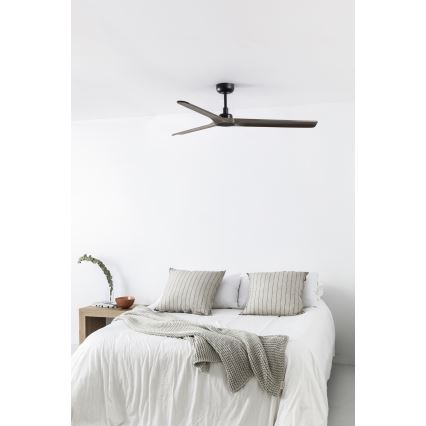 FARO 33809WT - Stropní ventilátor HEYWOOD L dřevo/černá pr. 132 cm Wi-Fi Tuya + dálkové ovládání
