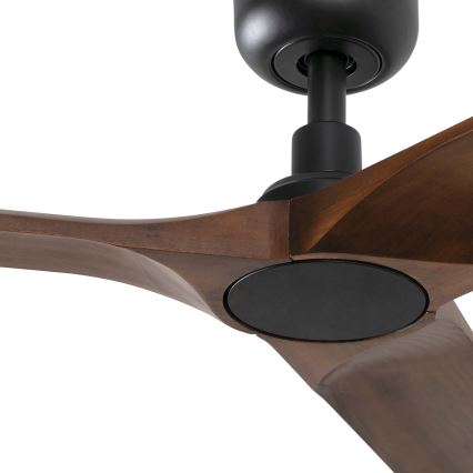FARO 33809WT - Stropní ventilátor HEYWOOD L dřevo/černá pr. 132 cm Wi-Fi Tuya + dálkové ovládání