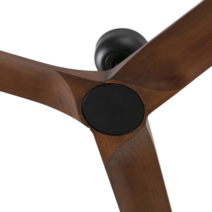 FARO 33809WT - Stropní ventilátor HEYWOOD L dřevo/černá pr. 132 cm Wi-Fi Tuya + dálkové ovládání