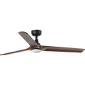 FARO 33809WT1S - LED Stmívatelný stropní ventilátor HEYWOOD L LED/10W/230V 2700/3000/4000K pr. 132 cm dřevo/černá Wi-Fi Tuya + dálkové ovládání