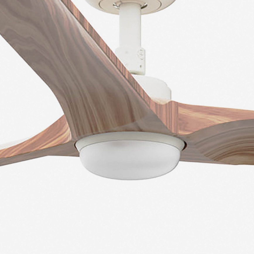 FARO 33810-1TW - LED Stmívatelný stropní ventilátor HEYWOOD L LED/10W/230V 2700/4000/6000K dřevo/bílá pr. 132 cm + dálkové ovládání