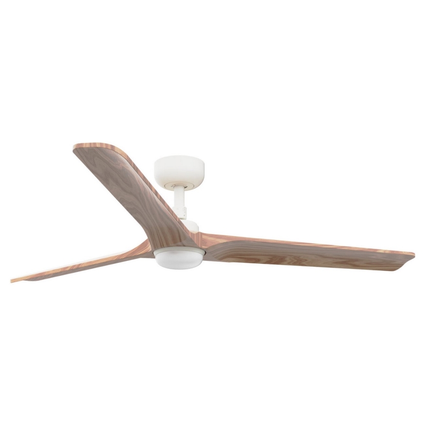FARO 33810-1TW - LED Stmívatelný stropní ventilátor HEYWOOD L LED/10W/230V 2700/4000/6000K dřevo/bílá pr. 132 cm + dálkové ovládání