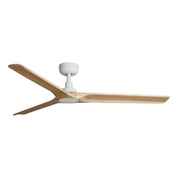 FARO 33810WT - Stropní ventilátor HEYWOOD L dřevo/bílá pr. 132 cm Wi-Fi Tuya + dálkové ovládání