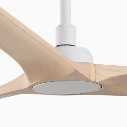 FARO 33810WT - Stropní ventilátor HEYWOOD L dřevo/bílá pr. 132 cm Wi-Fi Tuya + dálkové ovládání