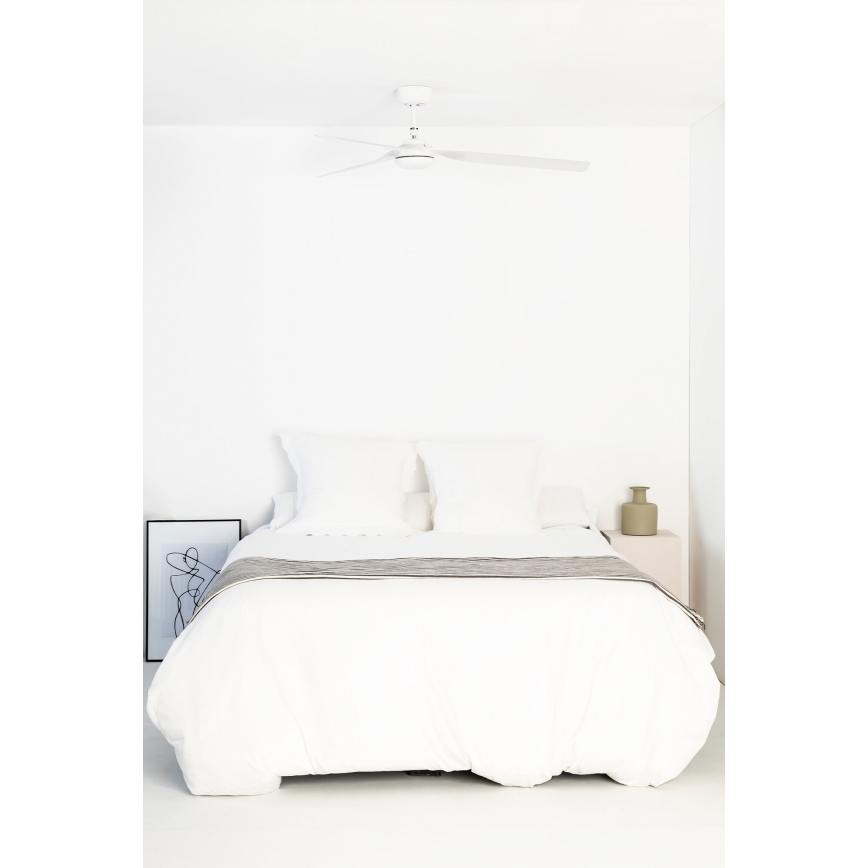 FARO 33814WT - Stropní ventilátor PUNT M bílá pr. 132 cm Wi-Fi Tuya + dálkové ovládání
