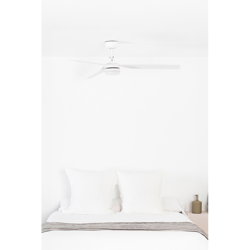 FARO 33814WT1S - LED Stmívatelný stropní ventilátor PUNT M LED/18W/230V 2700/3000/4000K pr. 132 cm bílá Wi-Fi Tuya + dálkové ovládání