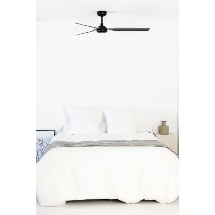 FARO 33815WT - Stropní ventilátor PUNT M černá pr. 132 cm Wi-Fi Tuya + dálkové ovládání