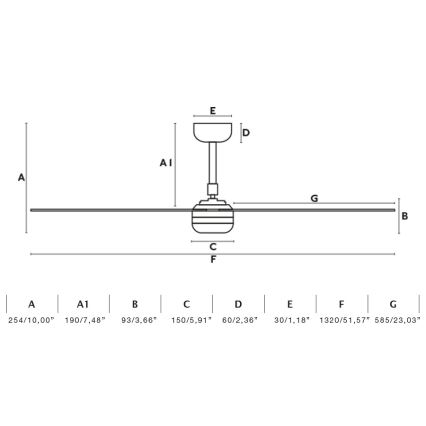 FARO 33815WT - Stropní ventilátor PUNT M černá pr. 132 cm Wi-Fi Tuya + dálkové ovládání