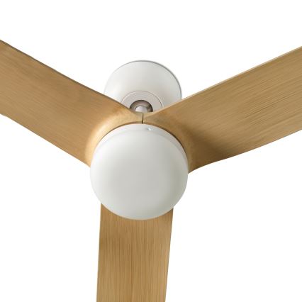 FARO 33816WT - Stropní ventilátor PUNT M hnědá/bílá pr. 132 cm Wi-Fi Tuya + dálkové ovládání
