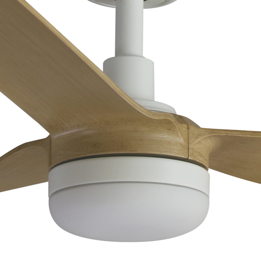 FARO 33816WT1S - LED Stmívatelný stropní ventilátor PUNT M LED/18W/230V 2700/3000/4000K pr. 132 cm béžová/bílá Wi-Fi Tuya + dálkové ovládání