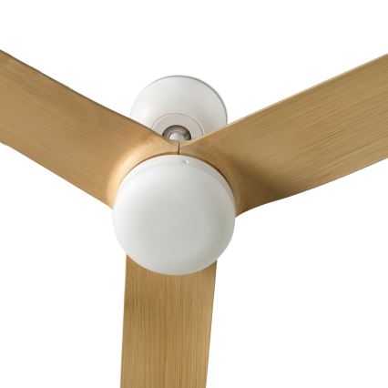 FARO 33816WT1S - LED Stmívatelný stropní ventilátor PUNT M LED/18W/230V 2700/3000/4000K pr. 132 cm béžová/bílá Wi-Fi Tuya + dálkové ovládání