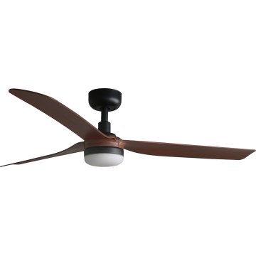 FARO 33817WT-21 - LED Stmívatelný stropní ventilátor PUNT M LED/18W/230V hnědá/černá pr. 132 cm Wi-Fi Tuya + dálkové ovládání