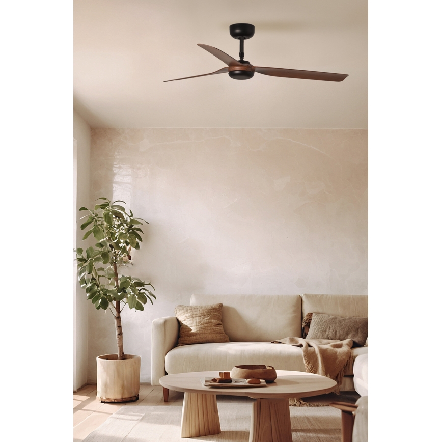 FARO 33817WT - Stropní ventilátor PUNT M hnědá/černá pr. 132 cm Wi-Fi Tuya + dálkové ovládání