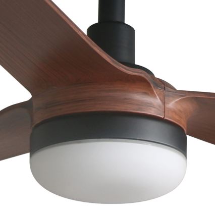 FARO 33817WT1S - LED Stmívatelný stropní ventilátor PUNT M LED/18W/230V 2700/3000/4000K pr. 132 cm hnědá/černá Wi-Fi Tuya + dálkové ovládání