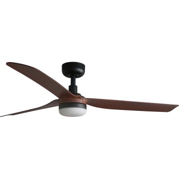 FARO 33817WT1S - LED Stmívatelný stropní ventilátor PUNT M LED/18W/230V 2700/3000/4000K pr. 132 cm hnědá/černá Wi-Fi Tuya + dálkové ovládání