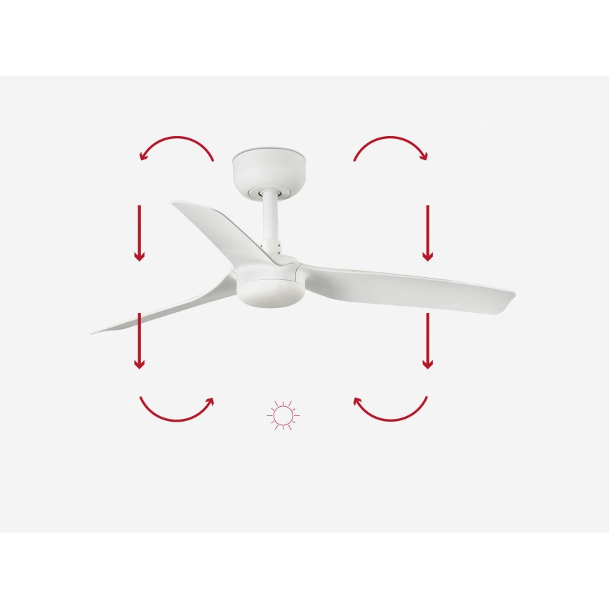 FARO 33820 - Stropní ventilátor MINI PUNT S bílá pr. 90 cm + dálkové ovládání