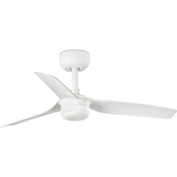 FARO 33820WT-1TW - LED Stmívatelný stropní ventilátor MINI PUNT S LED/10W/230V 2700/3000/4000K bílá pr. 90 cm Wi-Fi Tuya + dálkové ovládání
