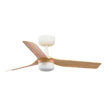 FARO 33821WT-1TW - LED Stmívatelný stropní ventilátor MINI PUNT S LED/10W/230V 2700/4000/6000K hnědá/bílá pr. 90 cm Wi-Fi Tuya + dálkové ovládání