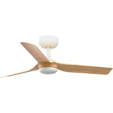 FARO 33821WT - Stropní ventilátor MINI PUNT S hnědá/bílá pr. 90 cm Wi-Fi Tuya + dálkové ovládání