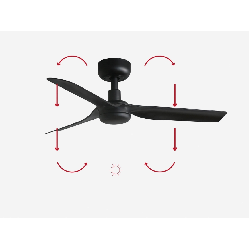 FARO 33822 - Stropní ventilátor MINI PUNT S černá pr. 90 cm + dálkové ovládání