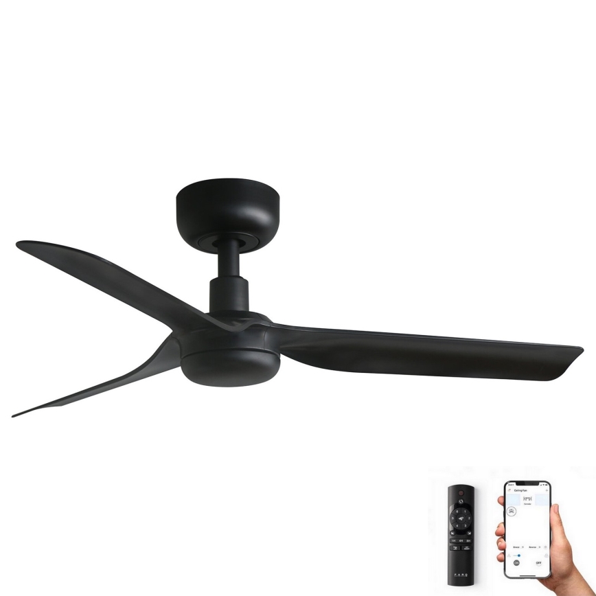FARO 33822WP - Stropní ventilátor MINI PUNT S černá pr. 90 cm SMART + dálkové ovládání