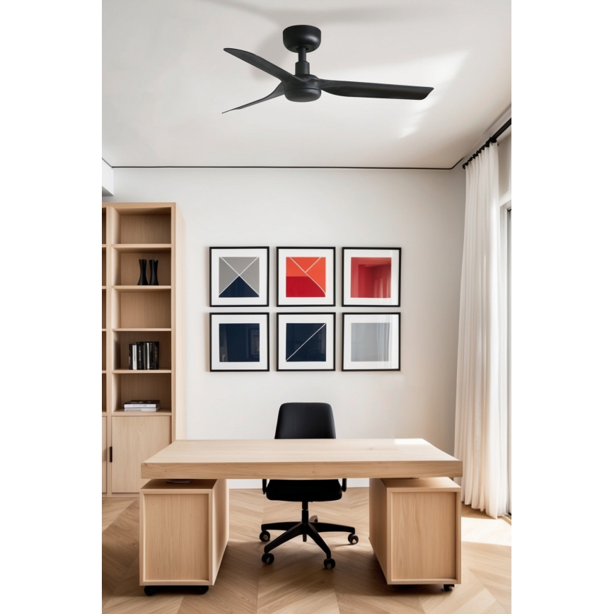FARO 33822WP - Stropní ventilátor MINI PUNT S černá pr. 90 cm SMART + dálkové ovládání