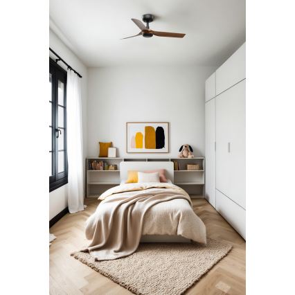 FARO 33823 - Stropní ventilátor MINI PUNT S hnědá/černá pr. 90 cm + dálkové ovládání