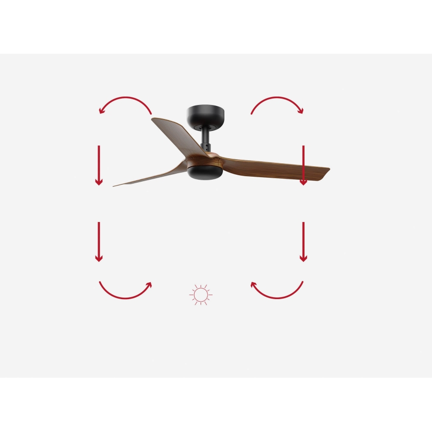FARO 33823 - Stropní ventilátor MINI PUNT S hnědá/černá pr. 90 cm + dálkové ovládání