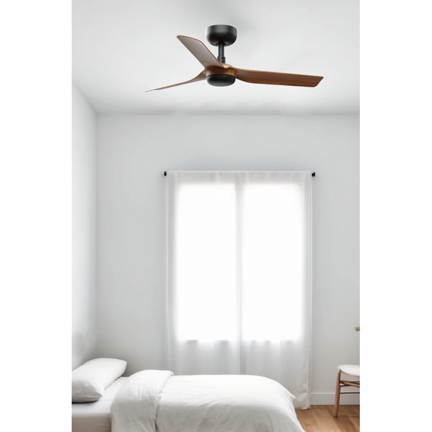 FARO 33823WT - Stropní ventilátor MINI PUNT S hnědá/černá pr. 90 cm Wi-Fi Tuya + dálkové ovládání