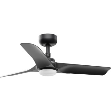 FARO 33825WT-1TW - LED Stmívatelný stropní ventilátor HEY S LED/10W/230V 2700/4000/6000K černá pr. 90 cm Wi-Fi Tuya + dálkové ovládání