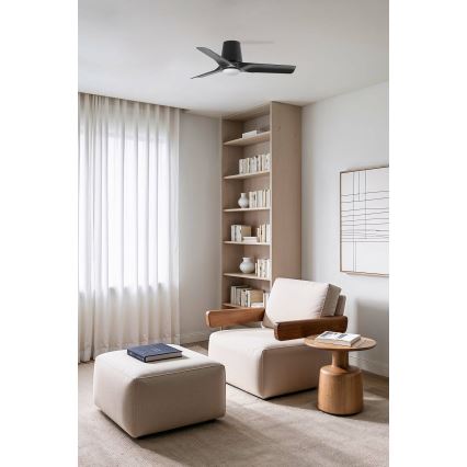 FARO 33827-1TW - LED Stmívatelný stropní ventilátor HEY TUB S LED/10W/230V 2700/4000/6000K černá pr. 90 cm + dálkové ovládání