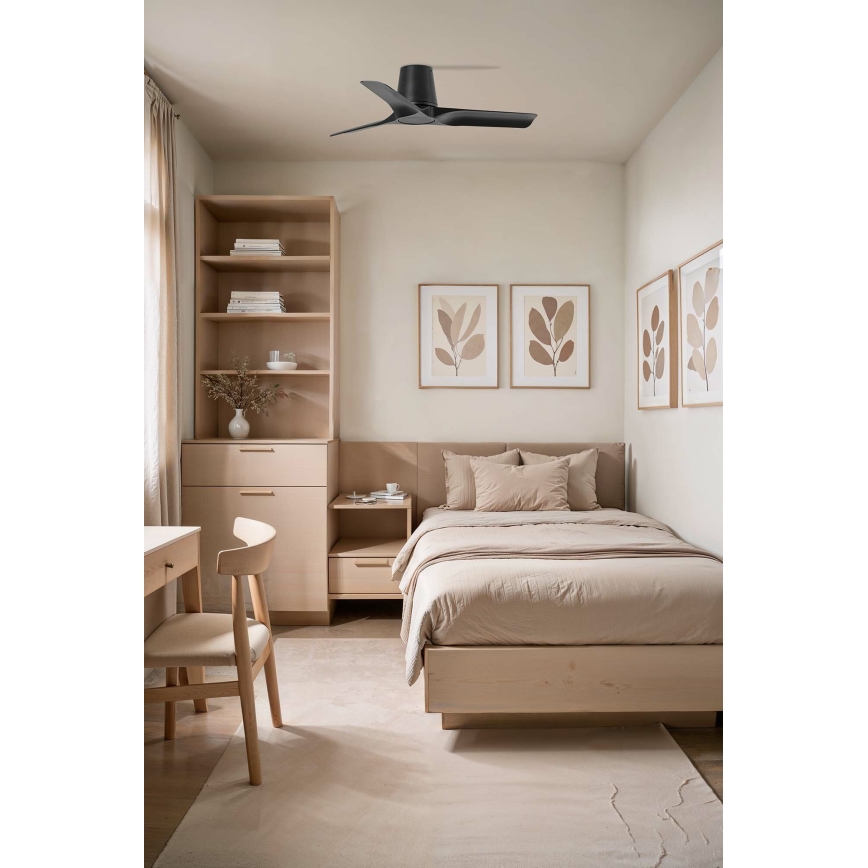 FARO 33827WT - Stropní ventilátor HEY TUB S černá pr. 90 cm Wi-Fi Tuya + dálkové ovládání