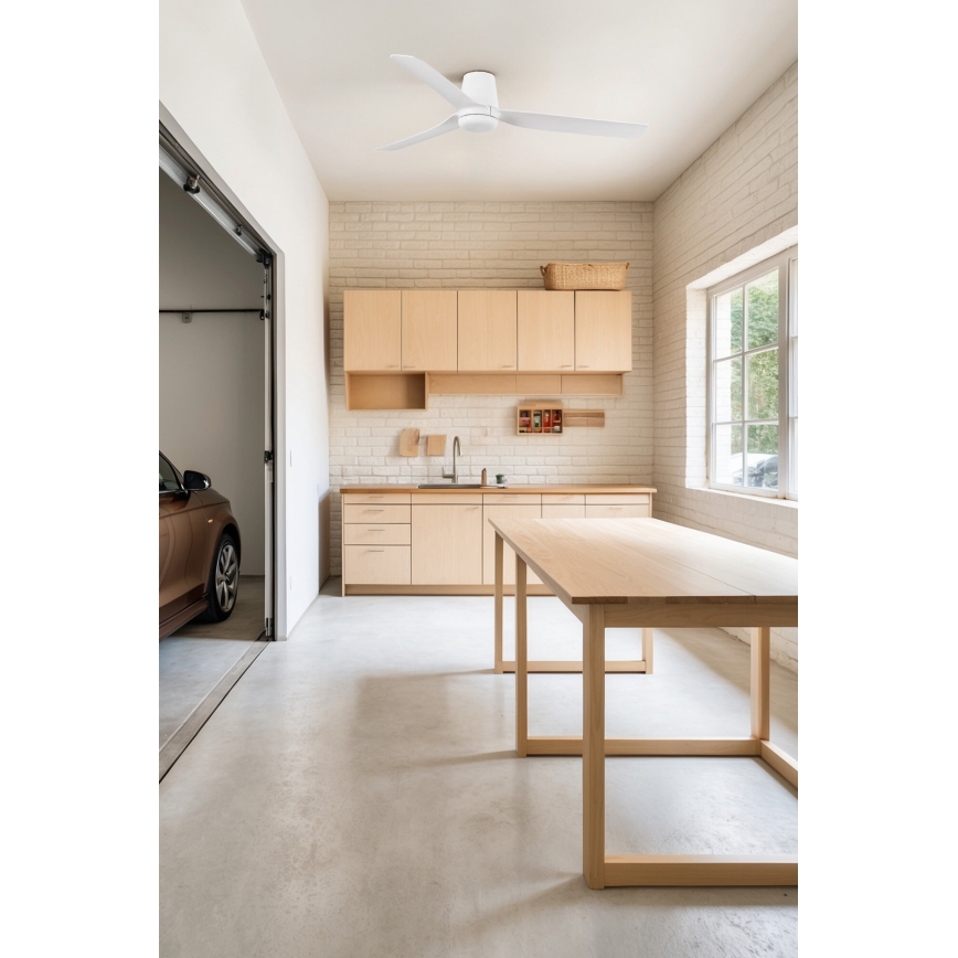 FARO 33828 - Stropní ventilátor PUNT TUB M bílá pr. 130 cm + dálkové ovládání