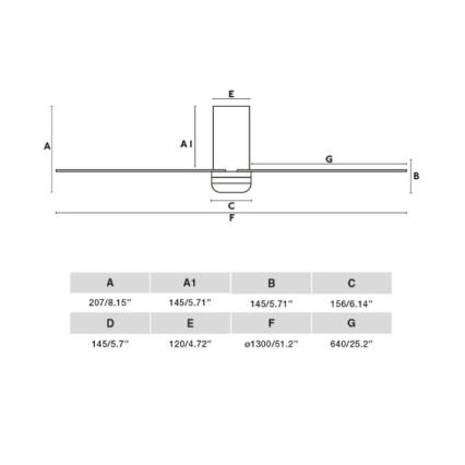 FARO 33828 - Stropní ventilátor PUNT TUB M bílá pr. 130 cm + dálkové ovládání