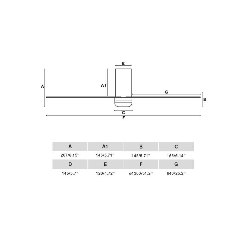 FARO 33828 - Stropní ventilátor PUNT TUB M bílá pr. 130 cm + dálkové ovládání