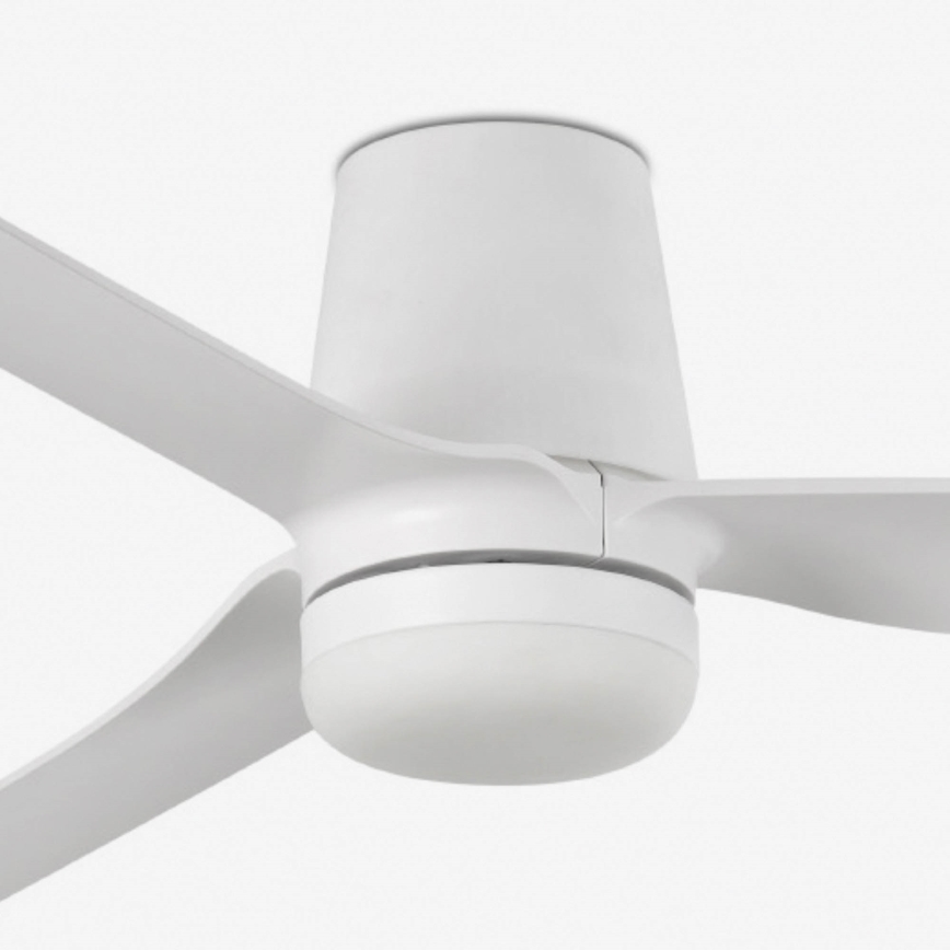 FARO 33828WT-1TW - LED Stmívatelný stropní ventilátor PUNT TUB M LED/18W/230V 3000/4200/6500K bílá pr. 132 cm Wi-Fi Tuya + dálkové ovládání