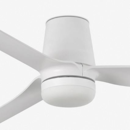 FARO 33828WT1S - LED Stmívatelný stropní ventilátor PUNT TUB M LED/18W/230V 2700/3000/4000K pr. 132 cm bílá Wi-Fi Tuya + dálkové ovládání