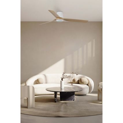 FARO 33829 - Stropní ventilátor PUNT TUB M hnědá/bílá pr. 130 cm + dálkové ovládání