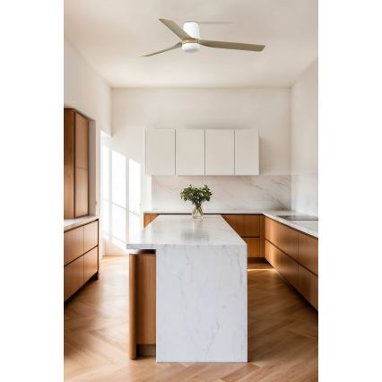 FARO 33829 - Stropní ventilátor PUNT TUB M hnědá/bílá pr. 130 cm + dálkové ovládání