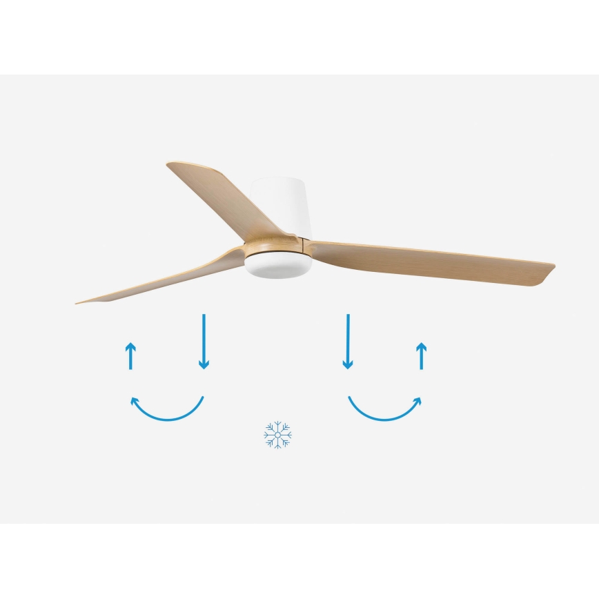 FARO 33829 - Stropní ventilátor PUNT TUB M hnědá/bílá pr. 130 cm + dálkové ovládání