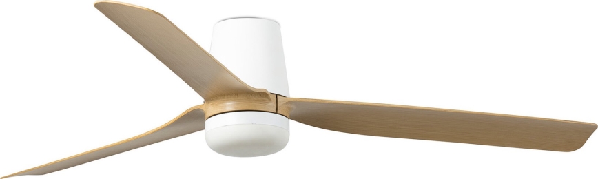 FARO 33829WT-1TW - LED Stmívatelný stropní ventilátor PUNT TUB M LED/18W/230V 3000/4200/6500K hnědá/bílá pr. 132 cm Wi-Fi Tuya + dálkové ovládání