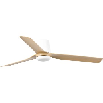 FARO 33829WT - Stropní ventilátor PUNT TUB M hnědá/bílá pr. 132 cm Wi-Fi Tuya + dálkové ovládání